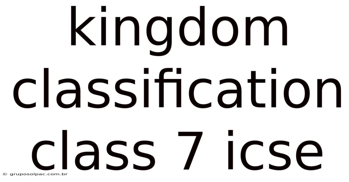 Kingdom Classification Class 7 Icse