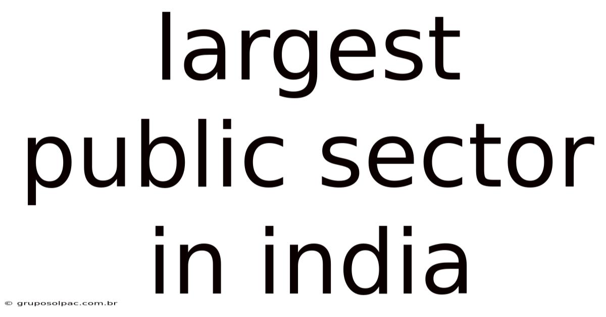Largest Public Sector In India