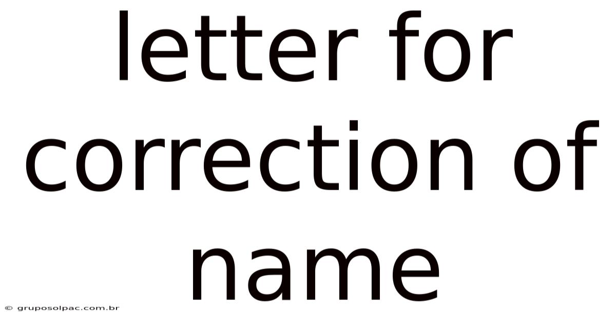 Letter For Correction Of Name