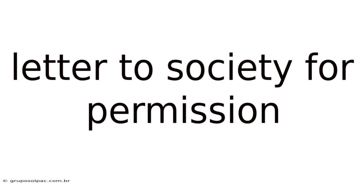 Letter To Society For Permission