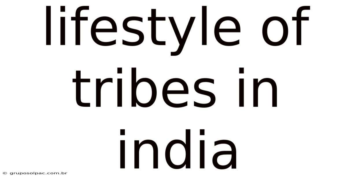 Lifestyle Of Tribes In India