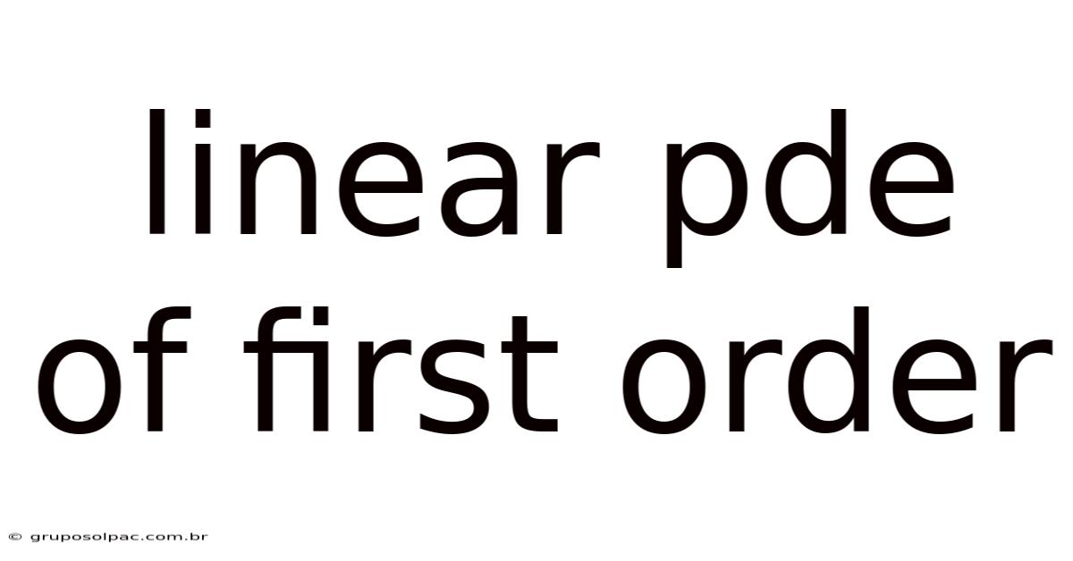 Linear Pde Of First Order