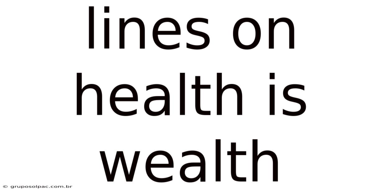 Lines On Health Is Wealth