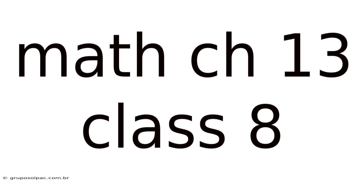 Math Ch 13 Class 8