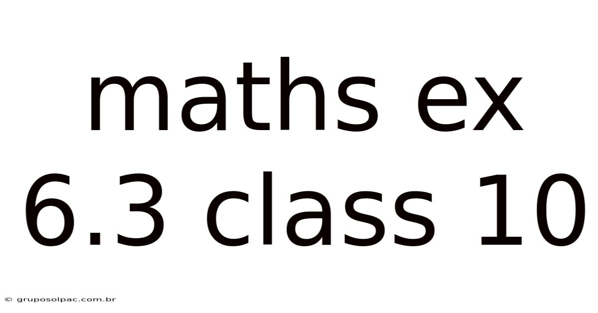 Maths Ex 6.3 Class 10