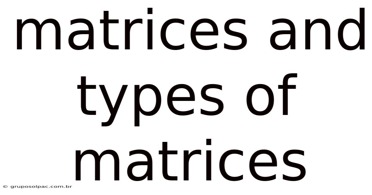 Matrices And Types Of Matrices