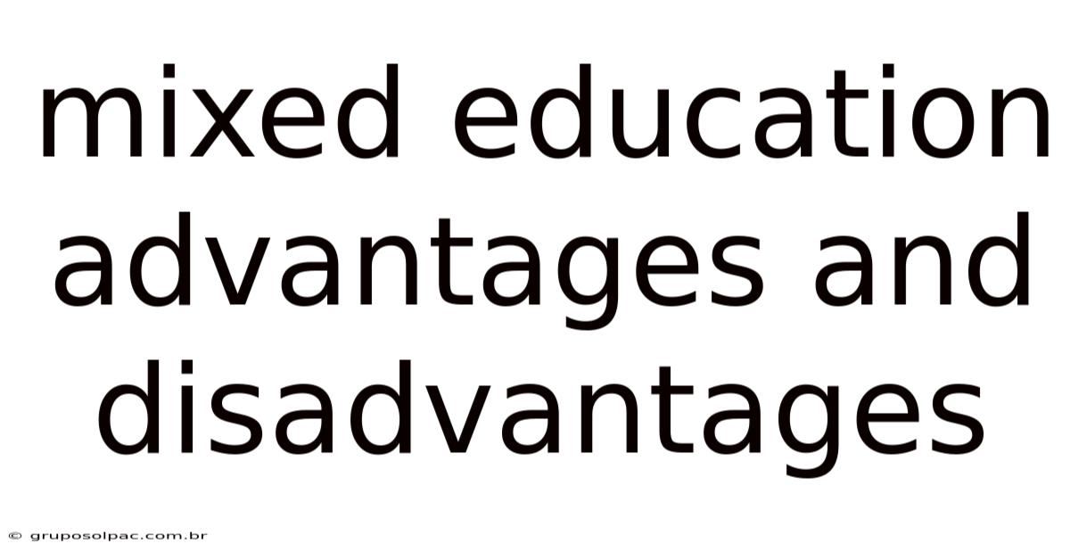 Mixed Education Advantages And Disadvantages