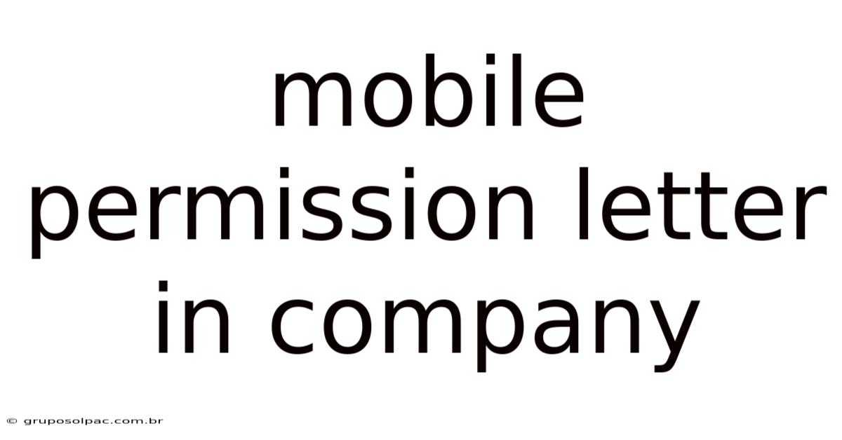 Mobile Permission Letter In Company