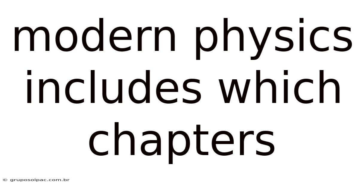 Modern Physics Includes Which Chapters