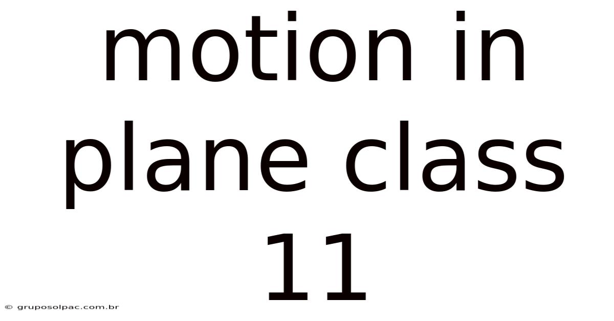 Motion In Plane Class 11