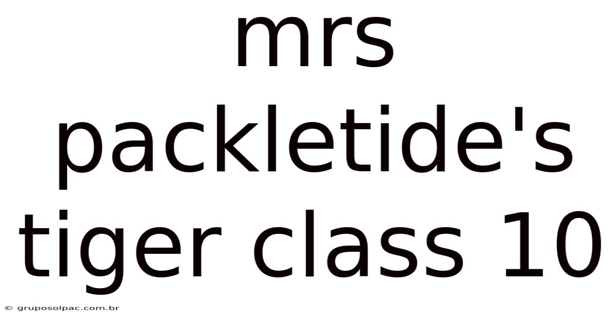 Mrs Packletide's Tiger Class 10