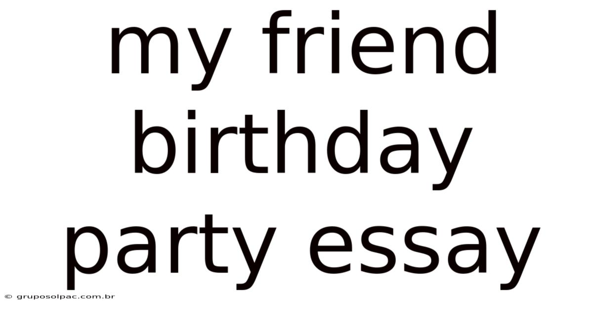 My Friend Birthday Party Essay