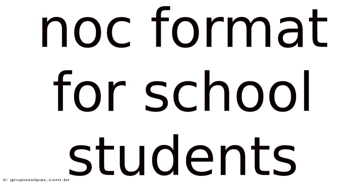 Noc Format For School Students