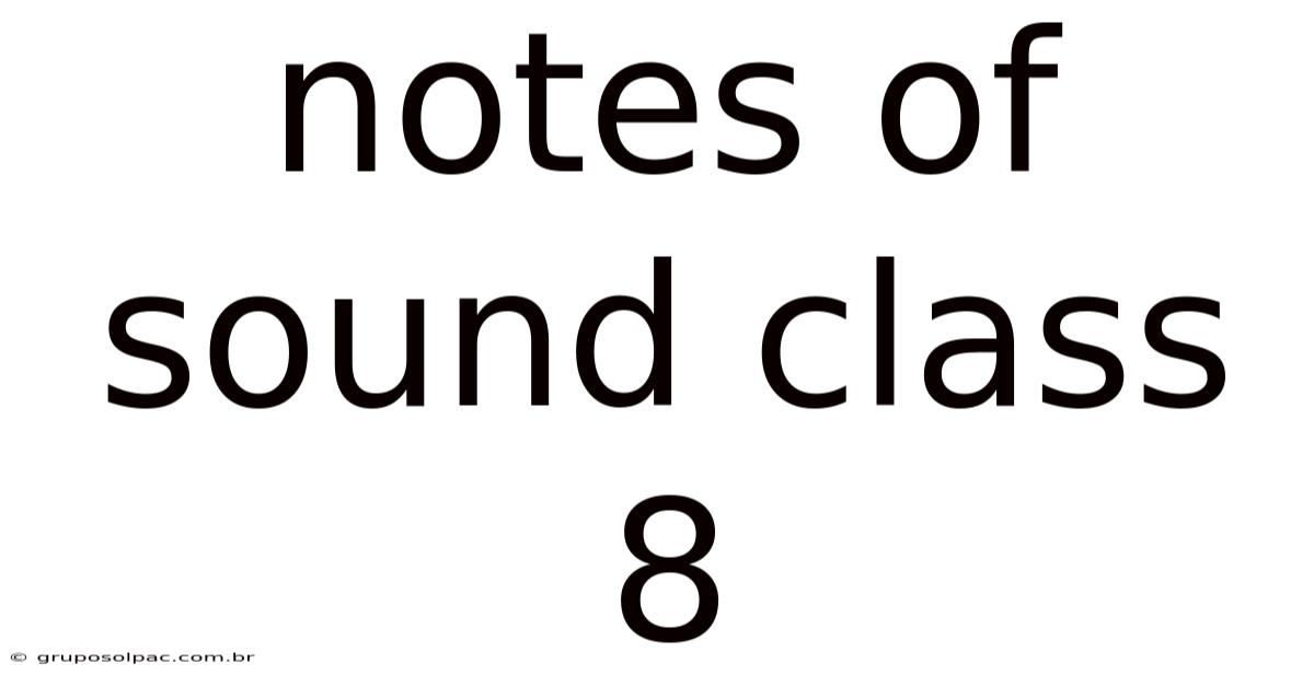 Notes Of Sound Class 8