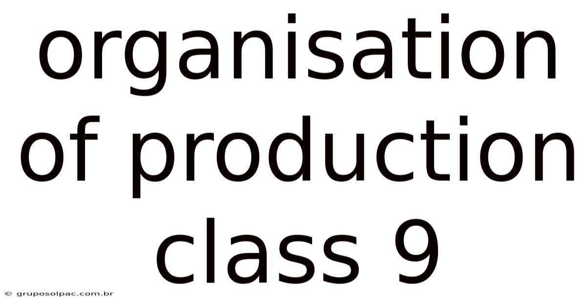 Organisation Of Production Class 9