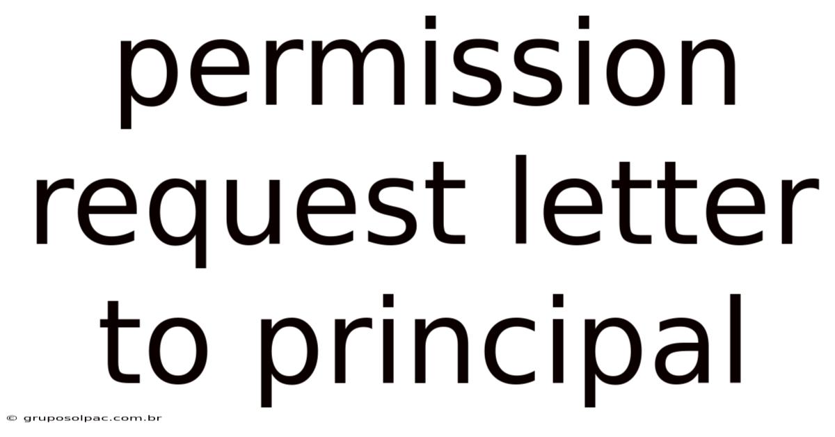 Permission Request Letter To Principal
