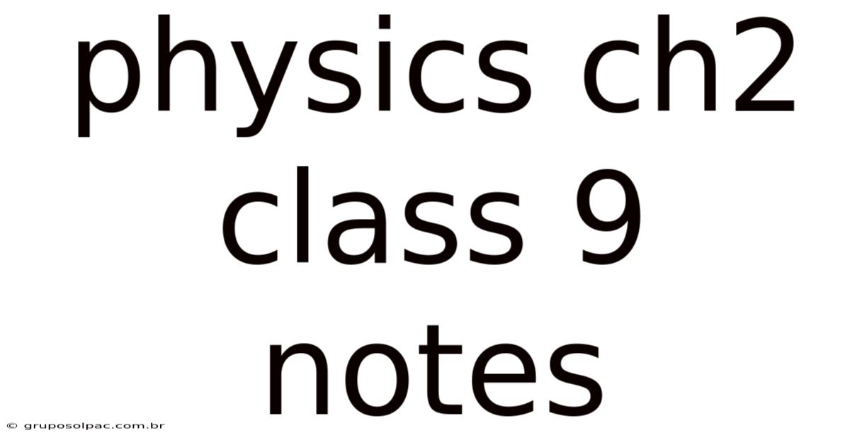Physics Ch2 Class 9 Notes