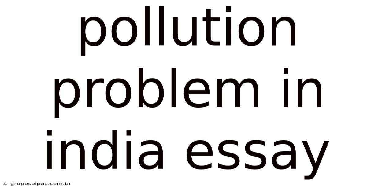 Pollution Problem In India Essay
