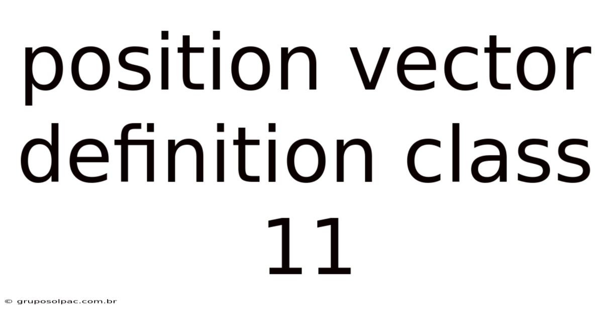 Position Vector Definition Class 11
