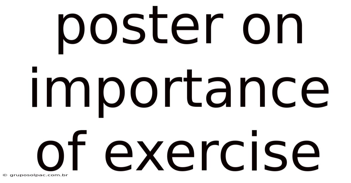 Poster On Importance Of Exercise