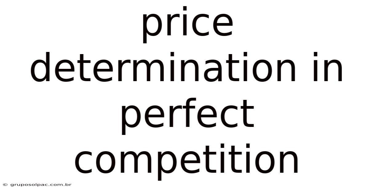 Price Determination In Perfect Competition