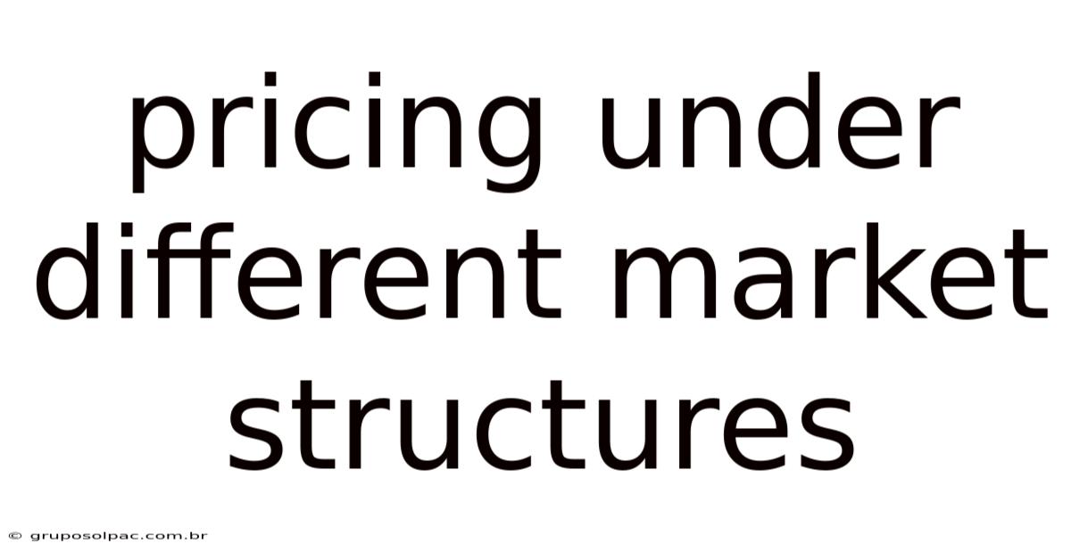 Pricing Under Different Market Structures