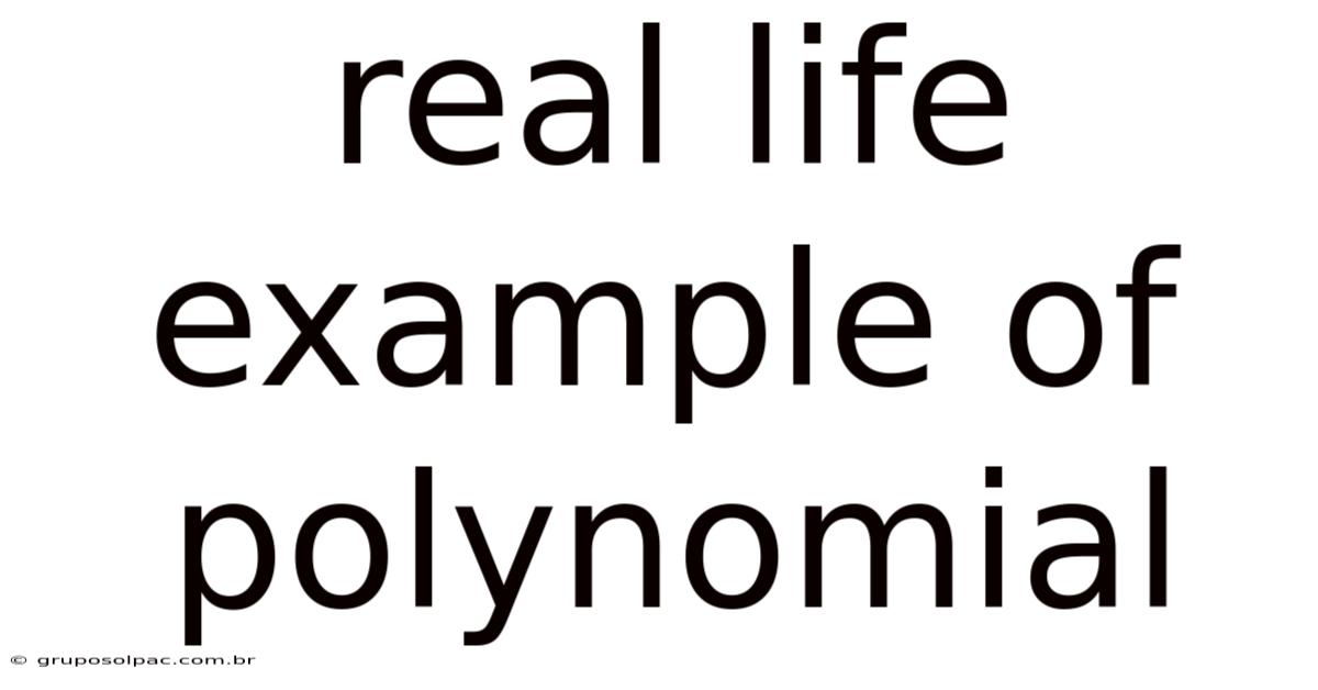 Real Life Example Of Polynomial