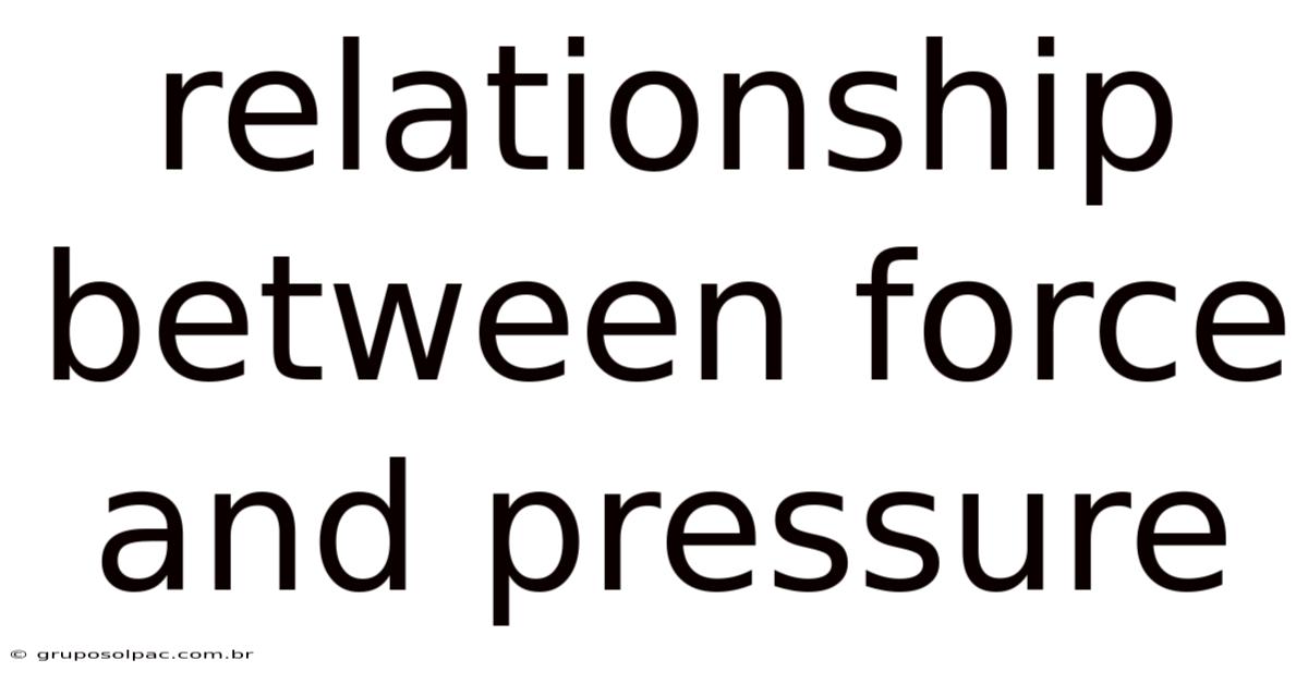 Relationship Between Force And Pressure