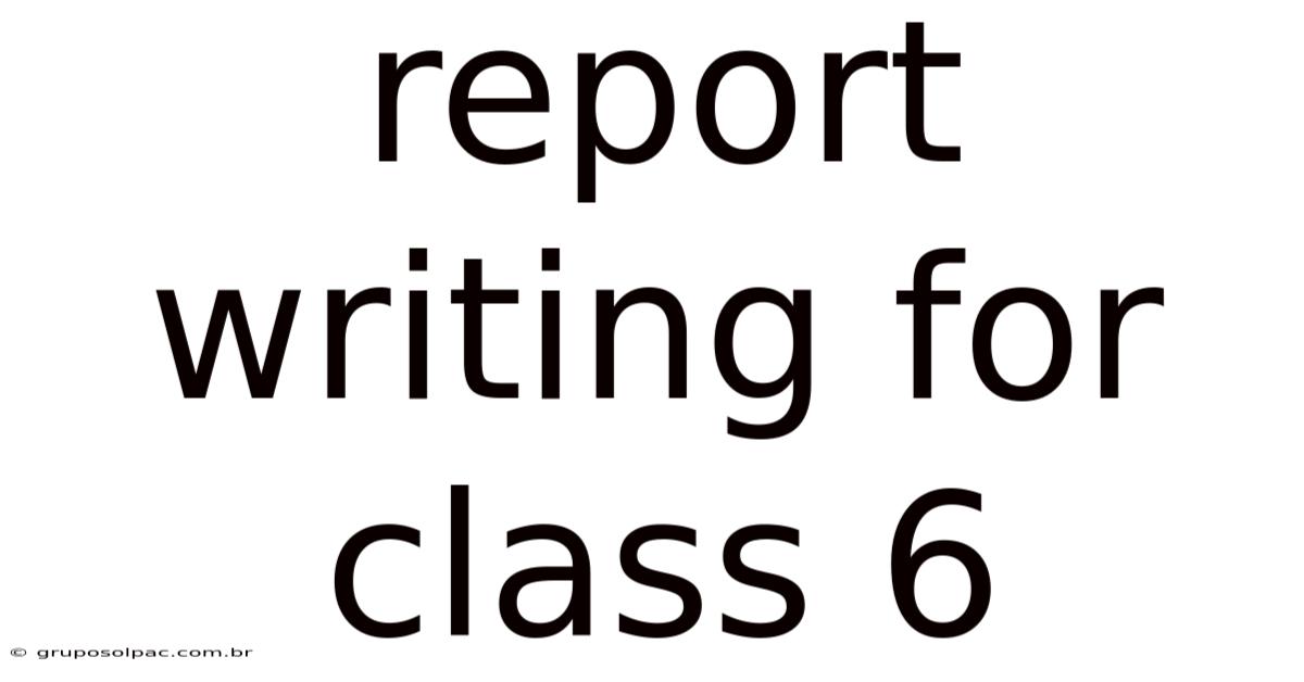Report Writing For Class 6