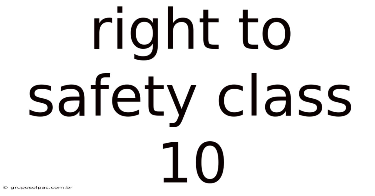 Right To Safety Class 10