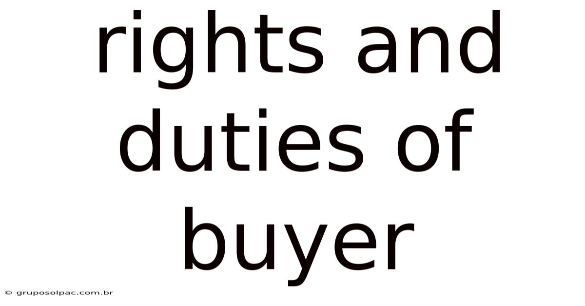 Rights And Duties Of Buyer