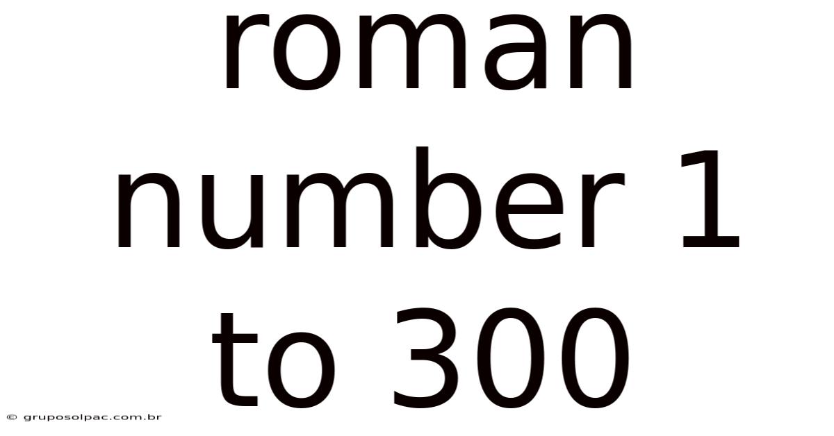 Roman Number 1 To 300