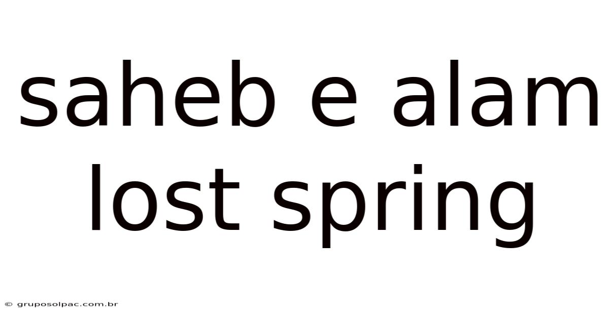 Saheb E Alam Lost Spring