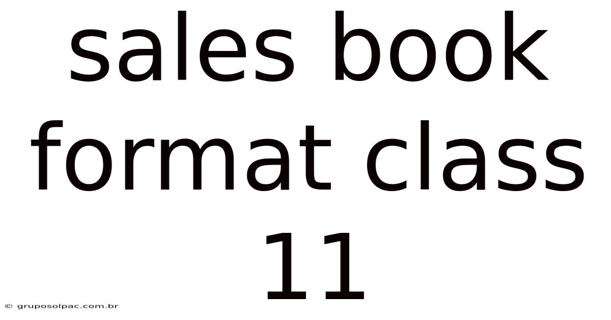 Sales Book Format Class 11
