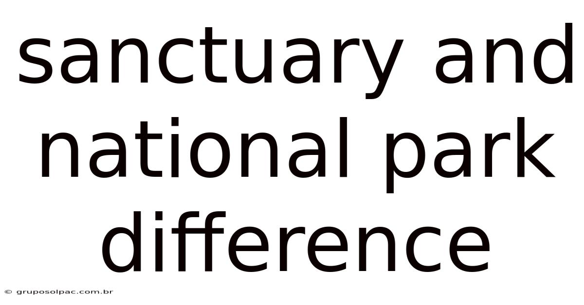Sanctuary And National Park Difference