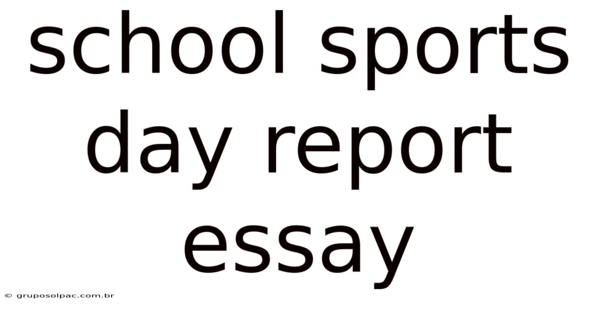 School Sports Day Report Essay