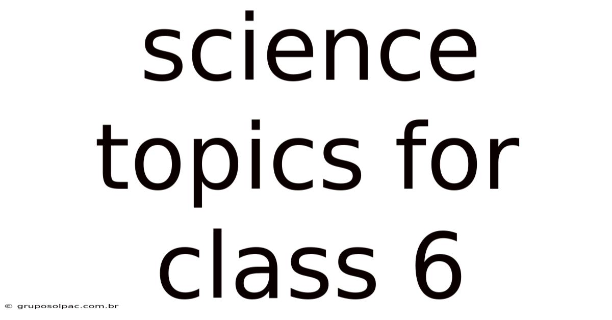 Science Topics For Class 6