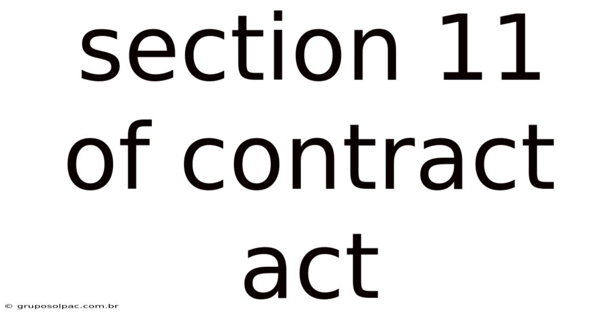 Section 11 Of Contract Act