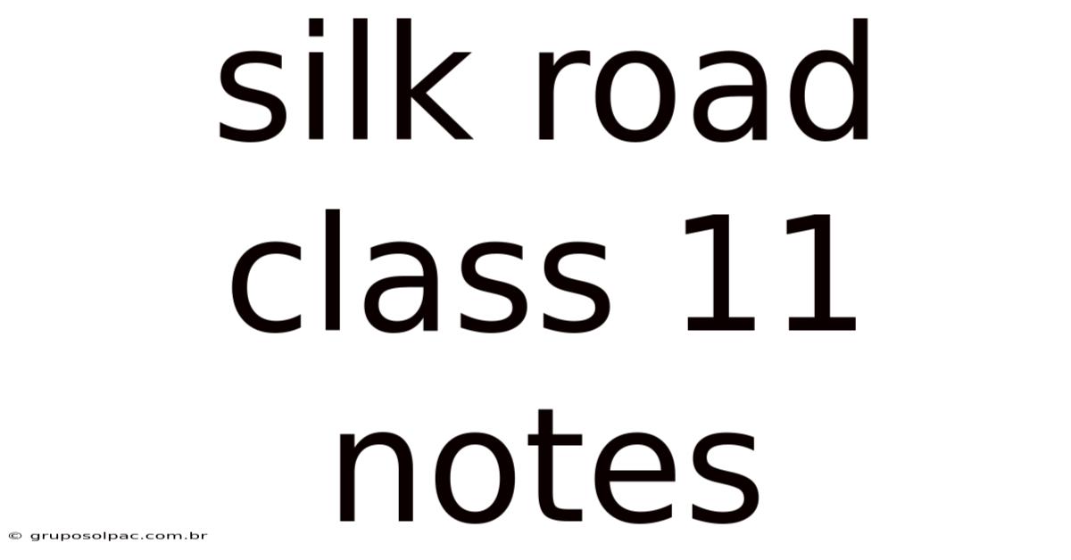 Silk Road Class 11 Notes