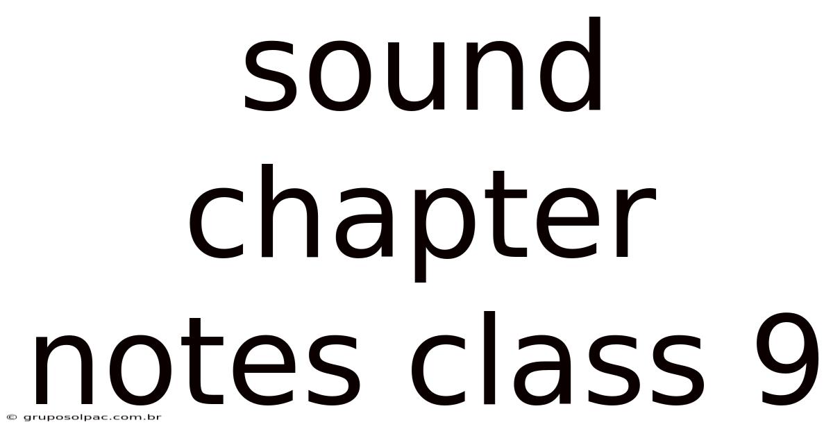 Sound Chapter Notes Class 9