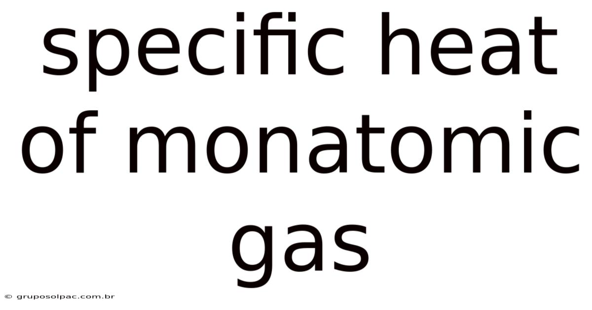 Specific Heat Of Monatomic Gas