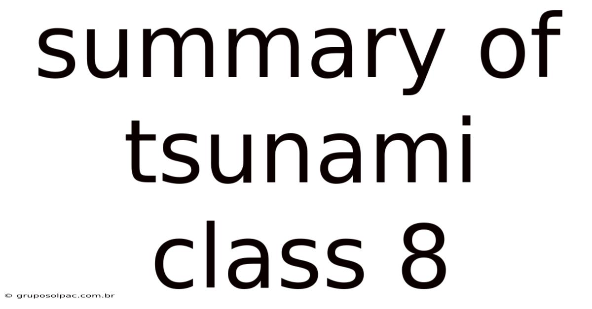 Summary Of Tsunami Class 8