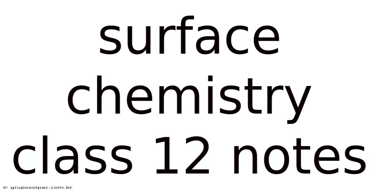 Surface Chemistry Class 12 Notes