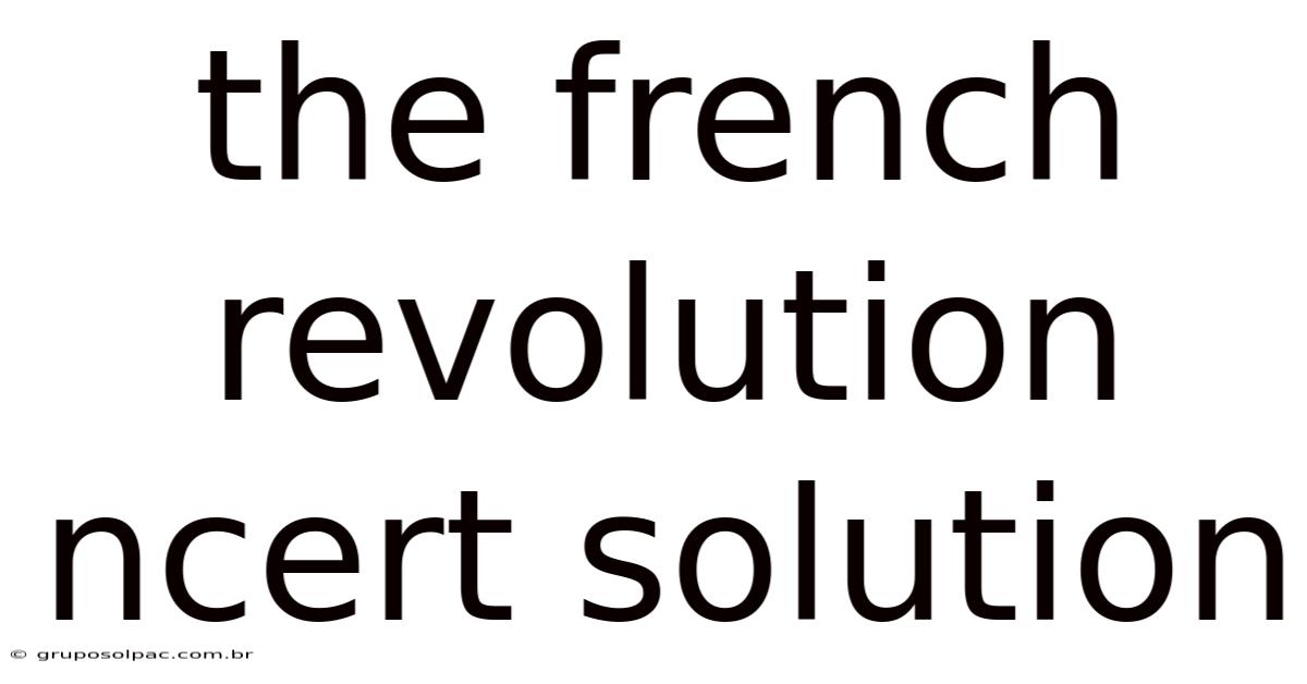 The French Revolution Ncert Solution