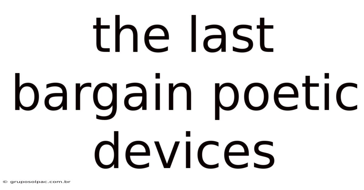 The Last Bargain Poetic Devices