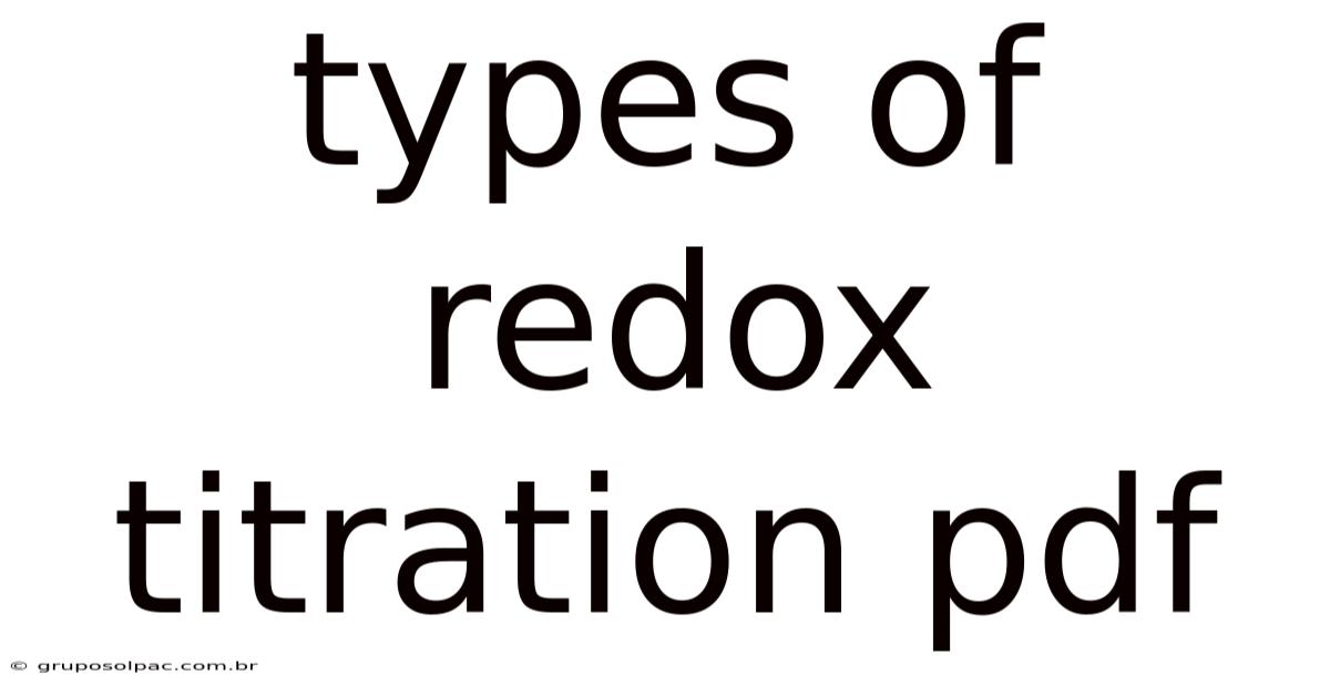 Types Of Redox Titration Pdf