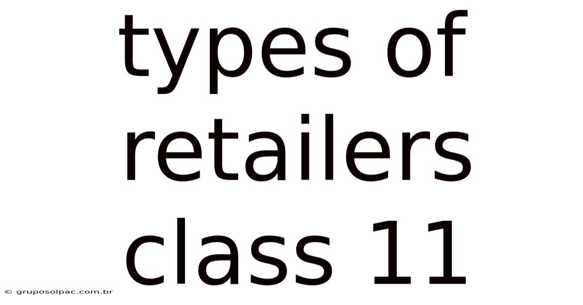 Types Of Retailers Class 11