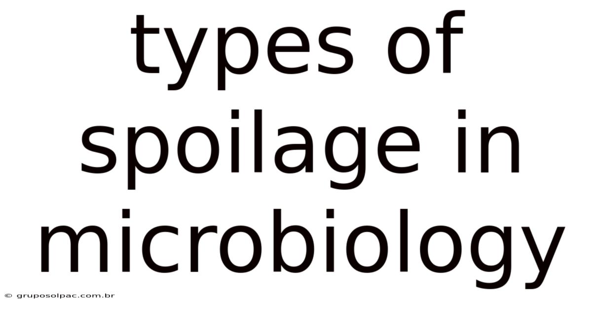 Types Of Spoilage In Microbiology