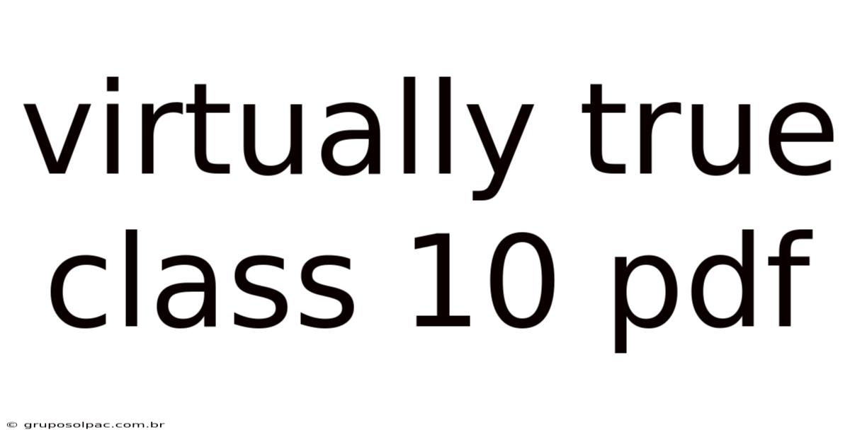 Virtually True Class 10 Pdf