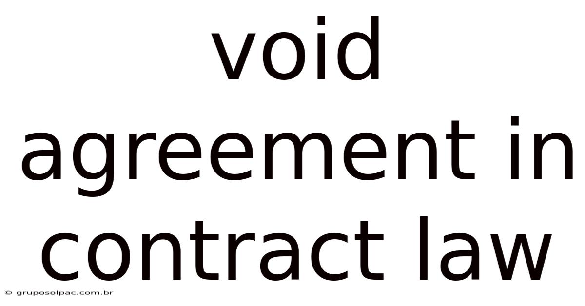 Void Agreement In Contract Law